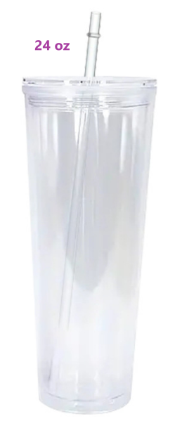 24oz Custom Tapered Snow globe tumbler