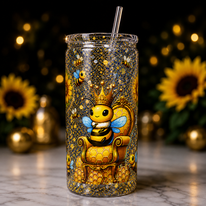 One-of-a-Kind Queen Bee Lava Snow Globe Tumbler 20oz