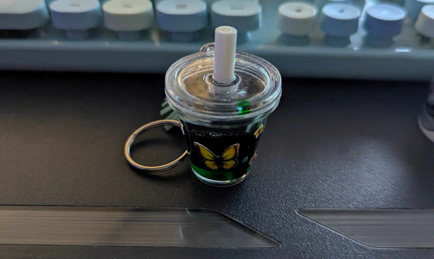 Flat top style mini tumbler keychain