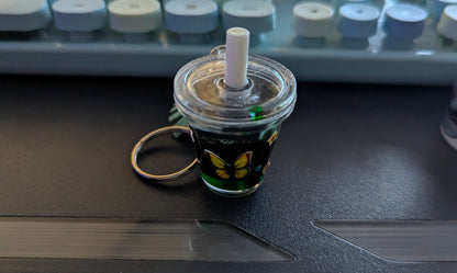 Flat top style mini tumbler keychain